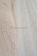 Braut Spitzenstoff Off-White/ Pallas Spitze Stoff/ schwere Perlen Brautkleid Spitze/ handgemachte Couture Spitze// L23-564