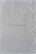 1.2yds Beaded bridal lace fabric off-white/ Pallas lace fabric/ heavy beaded bridal dress lace/ handmade couture lace// L23-565