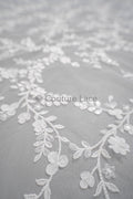 3D Blumen Spitzenstoff/ Braut Spitzenstoff Off-White/ romantischer Blumen Spitzenstoff mit Perlen/ Hochzeit Spitzenstoff// L23-573