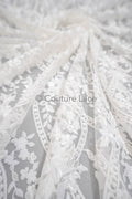Blumen Braut Spitze Off-White/ Brautspitze mit Blumen/ Blumen Hochzeit Spitze/ Couture Spitze// L23-575