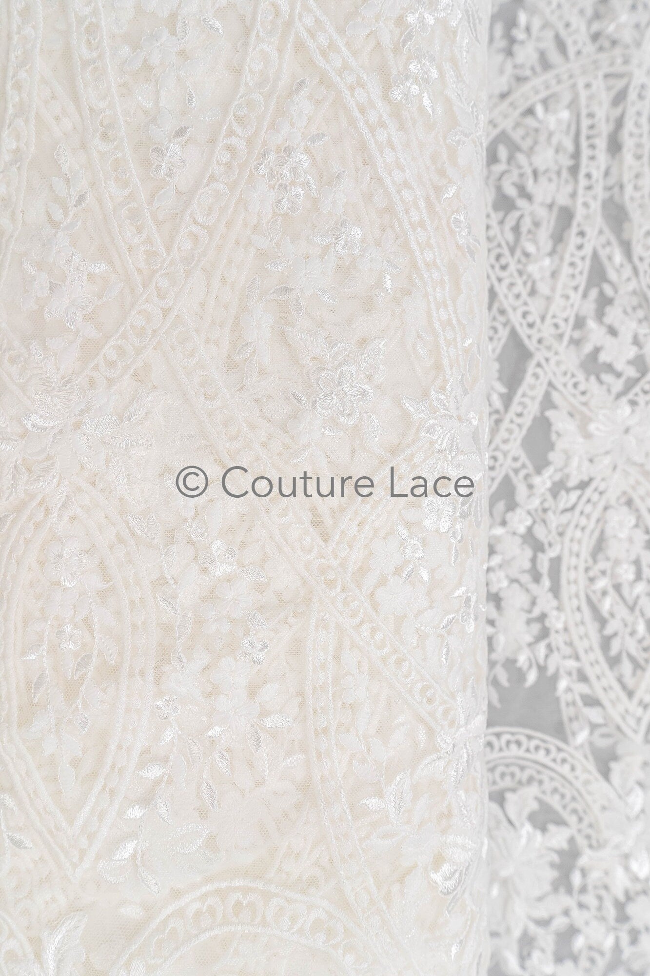 Blumen Braut Spitze Off-White/ Brautspitze mit Blumen/ Blumen Hochzeit Spitze/ Couture Spitze// L23-575