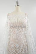 Blumen Braut Spitze Off-White/ Brautspitze mit Blumen/ Blumen Hochzeit Spitze/ Couture Spitze// L23-575
