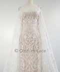 Blumen Braut Spitze Off-White/ Brautspitze mit Blumen/ Blumen Hochzeit Spitze/ Couture Spitze// L23-575