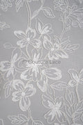 Blumen Braut Spitze Off-White Silber/ Brautspitze mit Blumen/ Blumen Hochzeit Spitze/ Couture Spitze// L23-586