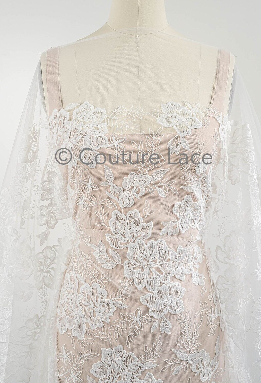 Blumen Braut Spitze / Braut Spitze Material / off-white Braut Spitze / Blumen Hochzeit Spitze / Couture Spitze / / L23-589