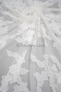 Blumen Braut Spitze Off-White/ Brautspitze mit Blumen/ Blumen Hochzeit Spitze/ Couture Spitze// L23-590
