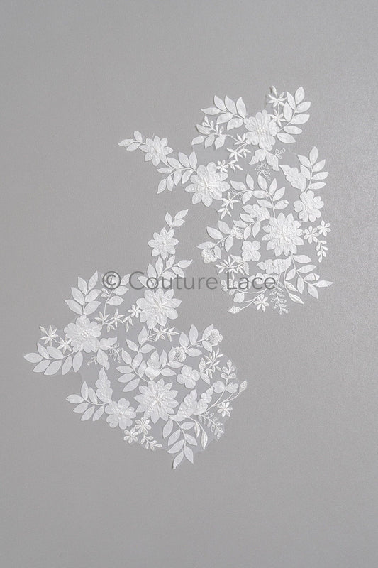 Hochzeit Kleid Spitze Applikation / Perlen Braut Aufnäher / 3D Perlen Blumen Applikation / Braut Applikation Blatt / A23-342
