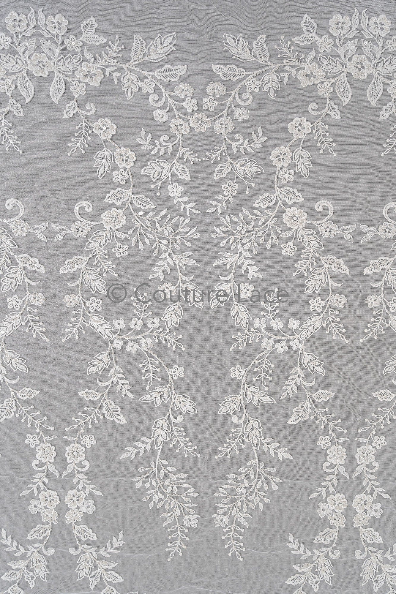 Blumen Braut Spitze Off-White/ Brautspitze mit Perlen & Pailletten/ Braut Spitzenstoff mit Blumen/ Couture Spitze// L23-549