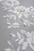 Schöne 3D Blumen Applikation/ Perlen Braut Aufnäher/ Hochzeitskleid Spitzenapplikation/ Brautblatt Applikation/ A23-339