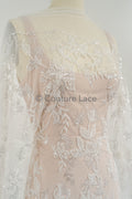 Wunderschöner Perlen Spitzen Stoff/ Couture Spitzenstoff mit Perlen & Pailletten/ romantische Perlen Braut Spitze// L23-019