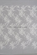 Perlen Spitzenstoff Off-White/ Couture Spitze Stoff/ Brautspitze Stoff mit Perlen/ Perlenspitze// L23-023