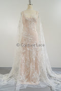 Perlen Spitzenstoff Off-White/ Couture Spitze Stoff/ Brautspitze Stoff mit Perlen/ Perlenspitze// L23-023