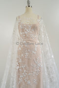 Blumen Braut Spitze Off-White/ Brautspitze Stoff/ Blumen Hochzeit Spitze/ Couture Spitze// L23-028B