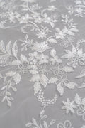 Blumen Braut Spitze Off-White/ Brautspitze Stoff/ Blumen Hochzeit Spitze/ Couture Spitze// L23-028B