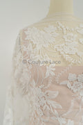 Blumen Braut Spitze Off-White/ Brautspitze mit Blumen/ Blumen Hochzeit Spitze/ Couture Spitze// L23-074
