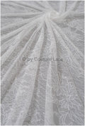 French floral lace/ bridal raschel lace/ French veil lace/ bridal chanitilly lace/ Edwardian lace fabric// L23-086