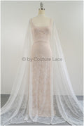 French floral lace/ bridal raschel lace/ French veil lace/ bridal chanitilly lace/ Edwardian lace fabric// L23-086