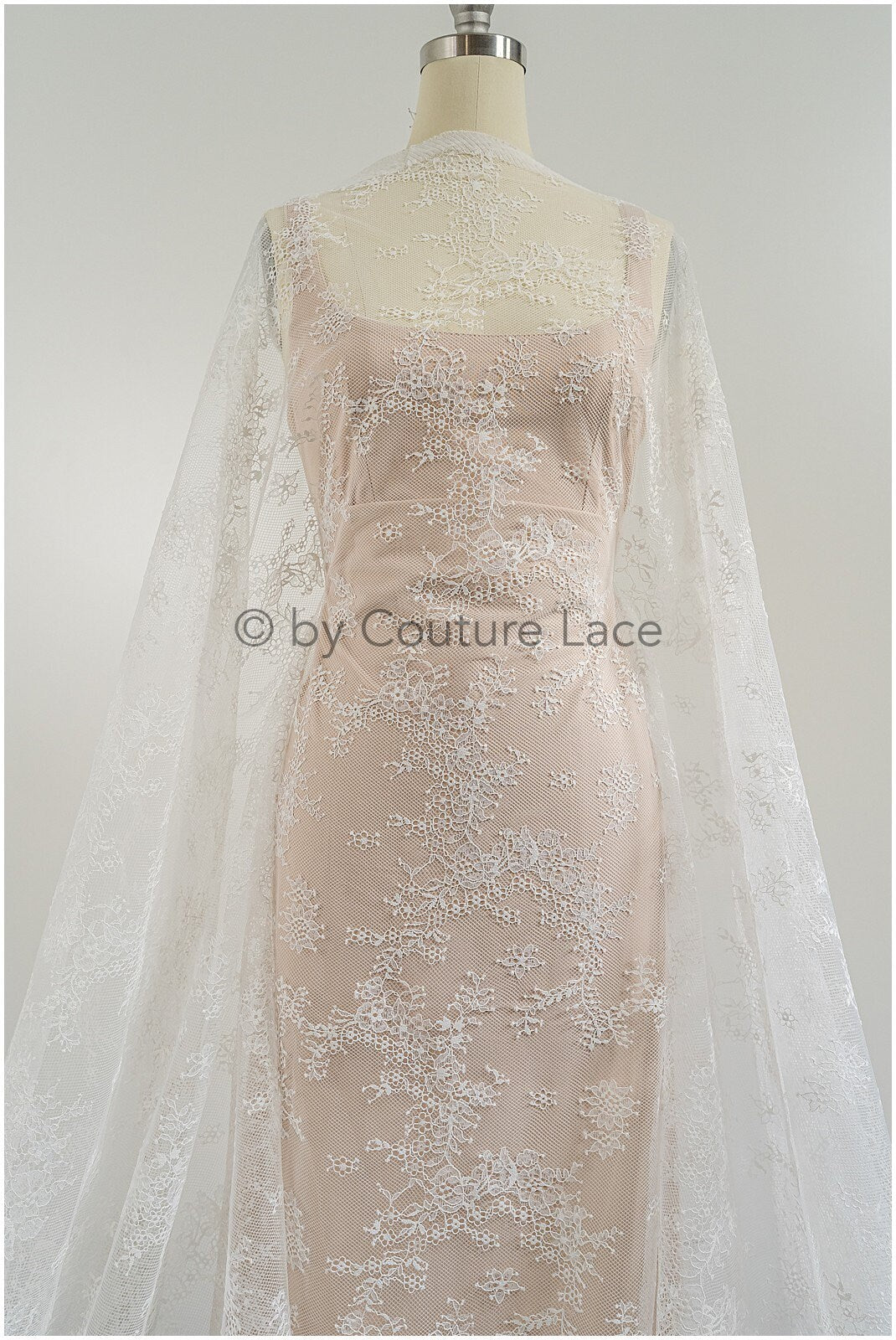 French floral lace/ bridal raschel lace/ French veil lace/ bridal chanitilly lace/ Edwardian lace fabric// L23-131