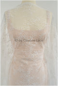 French floral lace/ bridal raschel lace/ French veil lace/ bridal chanitilly lace/ Edwardian lace fabric// L23-131