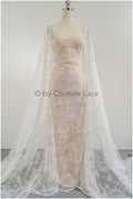 French floral lace/ bridal raschel lace/ French veil lace/ bridal chanitilly lace/ Edwardian lace fabric// L23-131