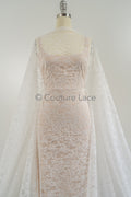 French bridal lace/ floral lace/ off-white bridal lace/ floral wedding lace/ Chantilly lace// L23-165 