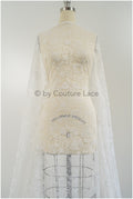 French floral lace/ bridal raschel lace/ French veil lace/ bridal chanitilly lace/ Edwardian lace fabric// L23-178