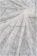 French floral lace/ bridal raschel lace/ French veil lace/ bridal chanitilly lace/ Edwardian lace fabric// L23-178