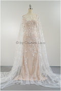 Bestickter Spitzenstoff für Hochzeiten/ Taufspitzenstoff/ Blumenmuster bestickter Spitzenstoff für Brautkleider// L23-305BE
