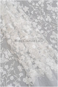 Bestickter Spitzenstoff für Hochzeiten/ Taufspitzenstoff/ Blumenmuster bestickter Spitzenstoff für Brautkleider// L23-305BE