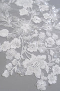 Perlen Blumen Applikation/ Perlen Braut Aufnäher/ Hochzeitskleid Spitzenapplikation/ Brautblatt Applikation/ A23-335