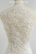 Perlen Blumen Applikation/ Perlen Braut Aufnäher/ Hochzeitskleid Spitzenapplikation/ Brautblatt Applikation/ A23-335