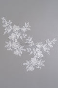 Hochzeitskleid Spitze Applikation/ Perlen Braut Aufnäher/ Perlen Blumen Applikation/ Brautblatt Applikation/ A23-336