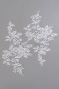 Stickerei Blumen Applikation/ Perlen Braut Aufnäher/ Hochzeitskleid Spitze Applikation/ Perlen Braut Aufnäher Applikation/ A23-337