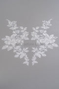 Stickerei Blumen Applikation/ Perlen Braut Aufnäher/ Hochzeitskleid Spitze Applikation/ Perlen Braut Aufnäher Applikation/ A23-337