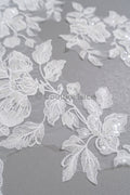 Flower Applique/ Pearl Bridal Patch/ Wedding Dress Lace Applique/ Pearl Bridal Patch/ A23-338