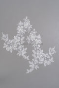 Flower Applique/ Pearl Bridal Patch/ Wedding Dress Lace Applique/ Pearl Bridal Patch/ A23-338