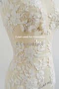 Hochzeit Kleid Spitze Applikation / Perlen Braut Aufnäher / 3D Perlen Blumen Applikation / Braut Applikation Blatt / A23-342