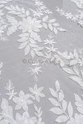 3D Blumen Applikation/ Hochzeitskleid Spitzenapplikation/ Perlen Braut Aufnäher/ Brautblatt Aufnäher Applikation/ A23-343
