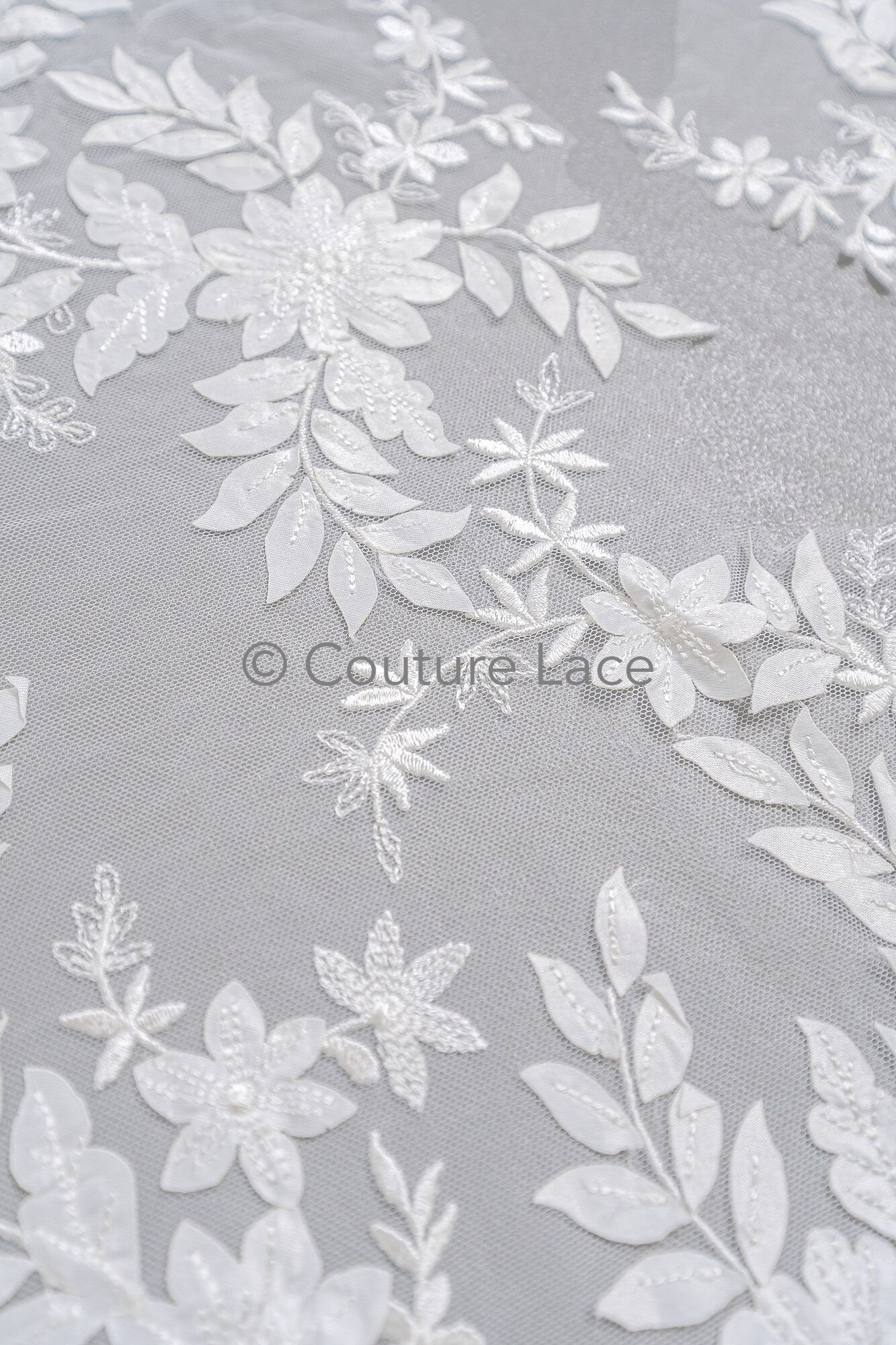 3D Blumen Applikation/ Hochzeitskleid Spitzenapplikation/ Perlen Braut Aufnäher/ Brautblatt Aufnäher Applikation/ A23-343