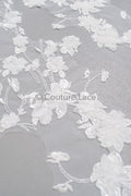 3D Blumen Spitze Applikation / Perlen Braut Aufnäher / 3D Perlen Blumen Applikation / Braut Blatt Applikation / A23-344