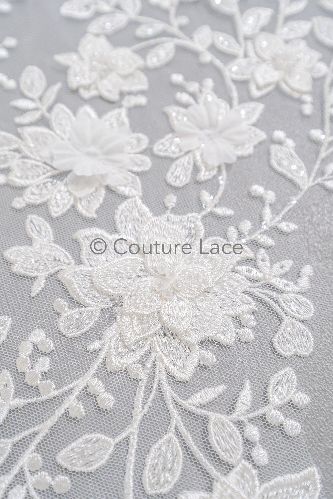 Hochzeit Kleid Spitze Applikation / Perlen Braut Aufnäher / 3D Perlen Blumen Applikation / Braut Applikation Blatt / A23-346