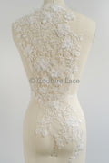 Hochzeit Kleid Spitze Applikation / Perlen Braut Aufnäher / 3D Perlen Blumen Applikation / Braut Applikation Blatt / A23-346
