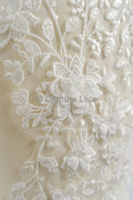 Hochzeit Kleid Spitze Applikation / Perlen Braut Aufnäher / 3D Perlen Blumen Applikation / Braut Applikation Blatt / A23-346