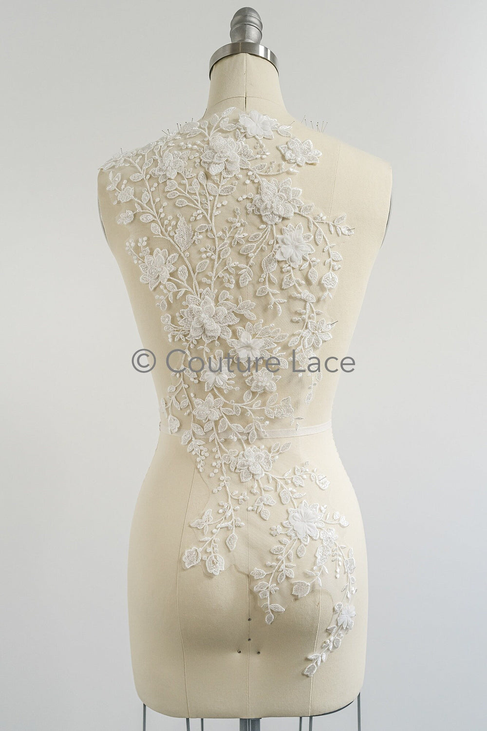 Hochzeit Kleid Spitze Applikation / Perlen Braut Aufnäher / 3D Perlen Blumen Applikation / Braut Applikation Blatt / A23-346