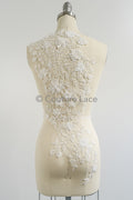 Hochzeit Kleid Spitze Applikation / Perlen Braut Aufnäher / 3D Perlen Blumen Applikation / Braut Applikation Blatt / A23-346