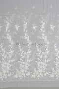 3D flower lace fabric/ bridal lace fabric/ romantic flower lace fabric with 3D flowers/ wedding lace fabric// L23-274B