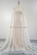 Perlen Spitzenstoff Off-White/ Couture Spitzenstoff/ Braut Spitzenstoff/ Perlen Spitze// L23-543