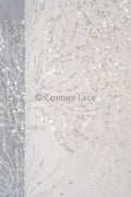 Perlen Spitzenstoff Off-White/ Perlen Brautkleid Spitze/ Couture Spitze mit Perlen/ Perlen Spitze// L23-544