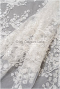 Perlen Spitzenstoff Off-White/ Couture Spitze mit Perlen/ Braut Spitzenstoff/ Perlen Spitze// L23-546