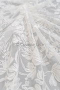Blumen Braut Spitze Off-White/ Brautspitze/ Blumen Hochzeit Spitze/ Couture Spitze// L23-547